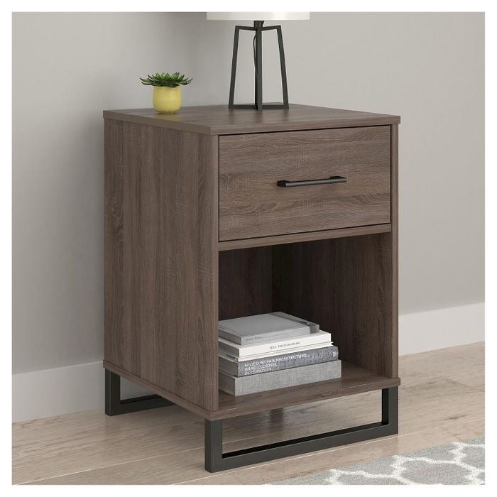 R.E. Mixed Material Nightstand Drifted Gray(1433)