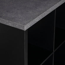 Load image into Gallery viewer, 6 Cube Storage Organizer with Faux Stone Surface Top Black AS IS (632)
