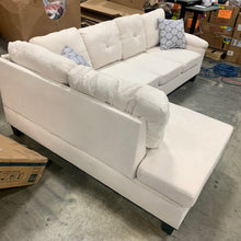 Load image into Gallery viewer, Auril 100" Chenille Left Hand Facing White Sofa and Chaise
