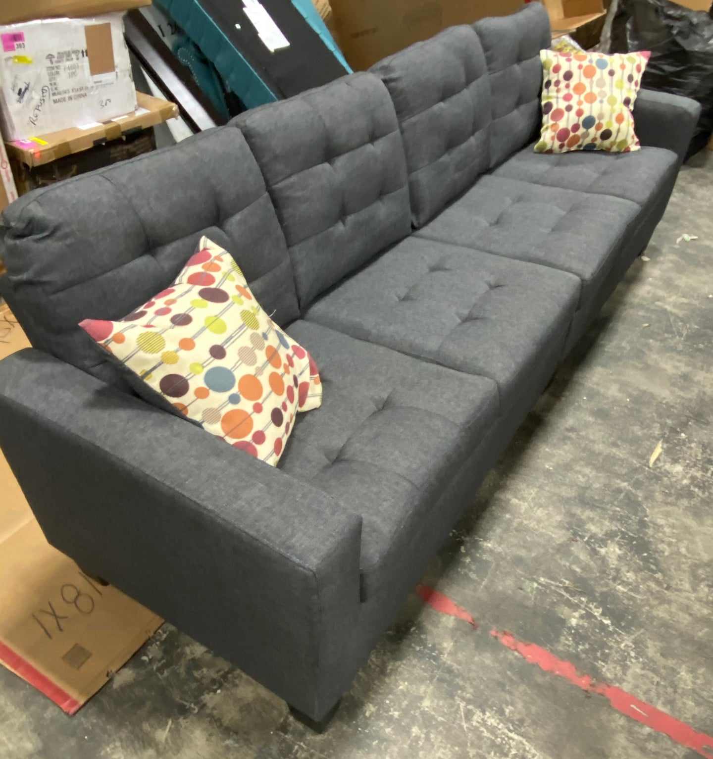 Pawnee Sectional Sofa Pieces Dark Gray