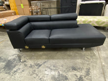Load image into Gallery viewer, Faux Leather Sectional Piece Black AS IS
