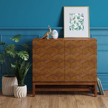 Load image into Gallery viewer, Tachuri Geometric Front 2 Door Cabinet Brown(1335)
