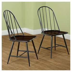 Milo Mixed Media Wood Top Chairs Set of 2 Metal/Black(273)