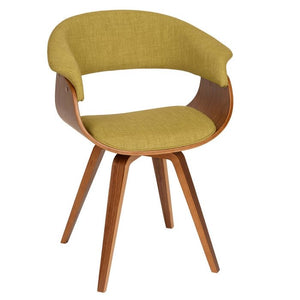 Summer Modern Chair Green Fabric/ Walnut(1390)