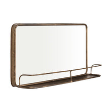 Load image into Gallery viewer, Peetz Accent Mirror with Shelves 16x36 Brass/Gold(1836RR)
