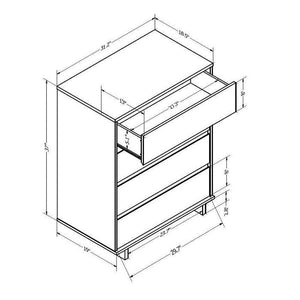 Modern 4 Drawer Dresser Espresso(494)
