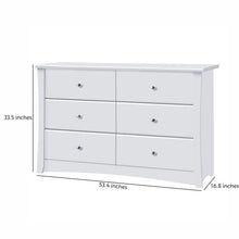 Load image into Gallery viewer, White Crescent 6 Drawer Double Dresser - #47CE
