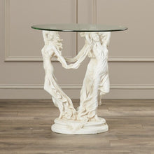 Load image into Gallery viewer, Beldin Glass Topped Sculptural End Table #295-NT
