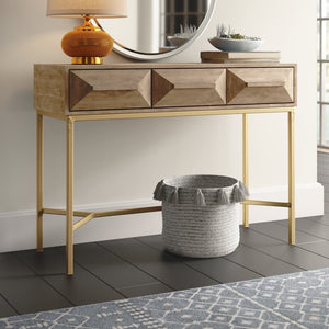 Darrius 45.5" Wooden Console Table Washed Taupe
