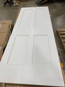 4 Panel Solid Wood Primed Colonial Door AS IS(1667RR)