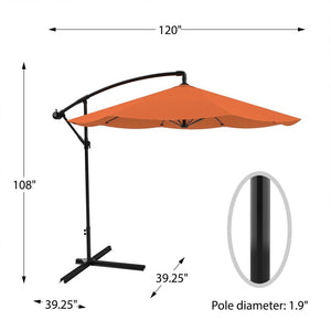Vassalboro 10' Cantilever Umbrella Orange(719)