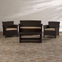 Load image into Gallery viewer, Livingston 4pc Rattan Sofa Seating Group Brown/Tan(489)

