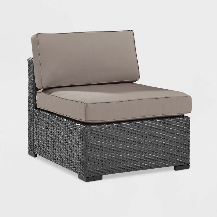 Biscayne Patio Armless Chair Single Brown/Beige Cushion(2074RR)
