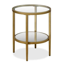 Load image into Gallery viewer, Hera 23.63 in. Antique Brass Mirrored Side Table 5211RR
