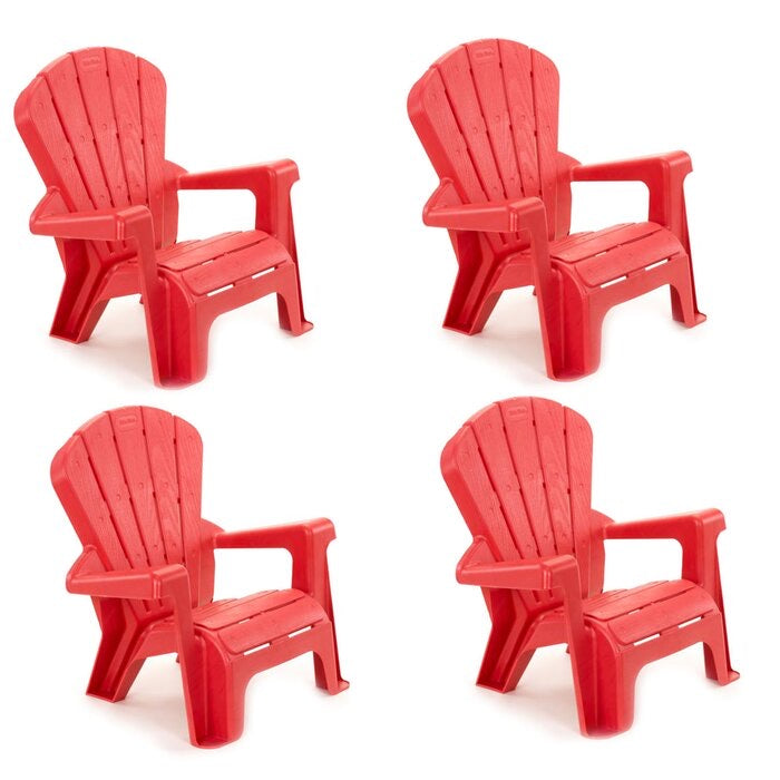 Kids Plastic Adirondack Chair (Set of 4) Red(868)