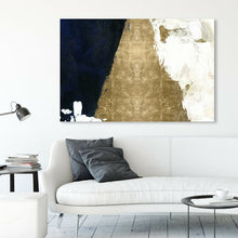 Load image into Gallery viewer, 40&quot; H x 60&quot;W x 2&quot;D Gold/Navy Blue/Black &#39;Night and Day Abstract&#39; by Oliver Gal - Wrapped Canvas Print(1922RR)
