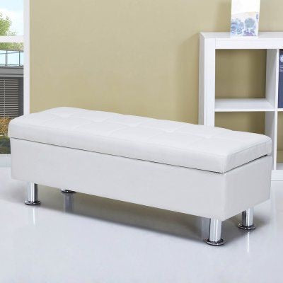 Frankfort Ottoman Faux Leather White(1548)