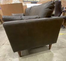 Load image into Gallery viewer, Cayenna Genuine Leather 81&quot; Square Arm Sofa Dark Brown
