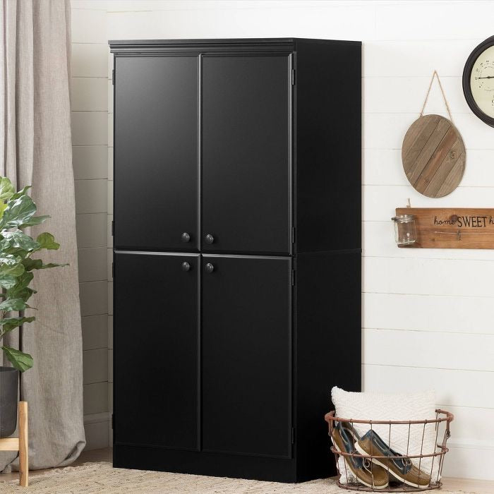 Morgan 4 Door Storage Cabinet Pure Black(541)