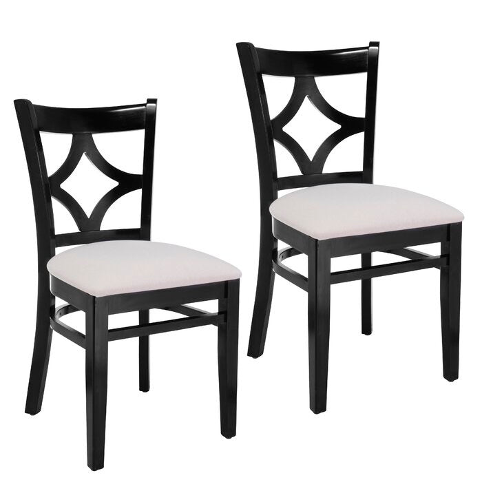 Mignone Solid Wood Side Chair Black Frame ( Set of 2) #3HW