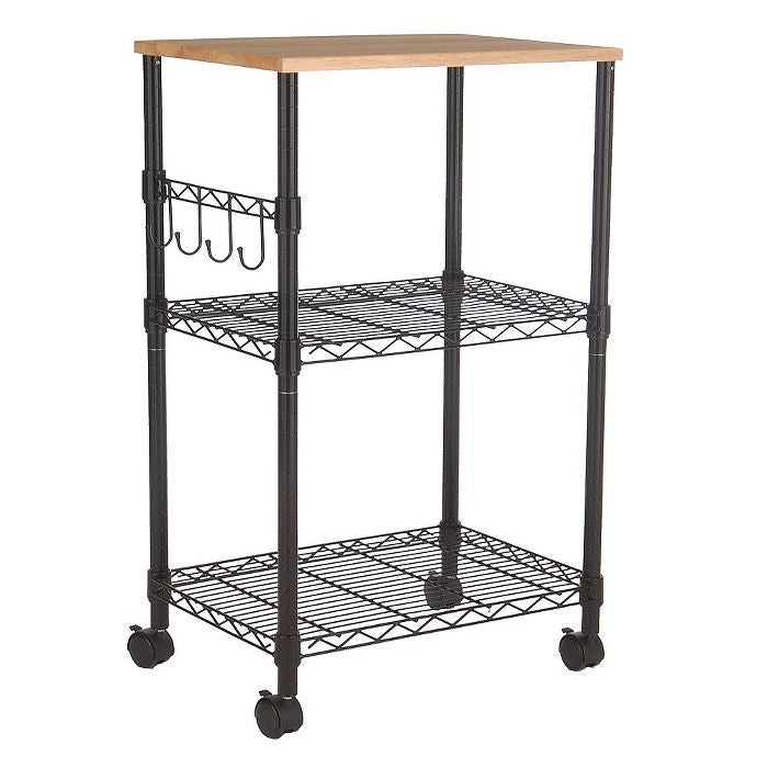 Metal Microwave Cart Black(1366)
