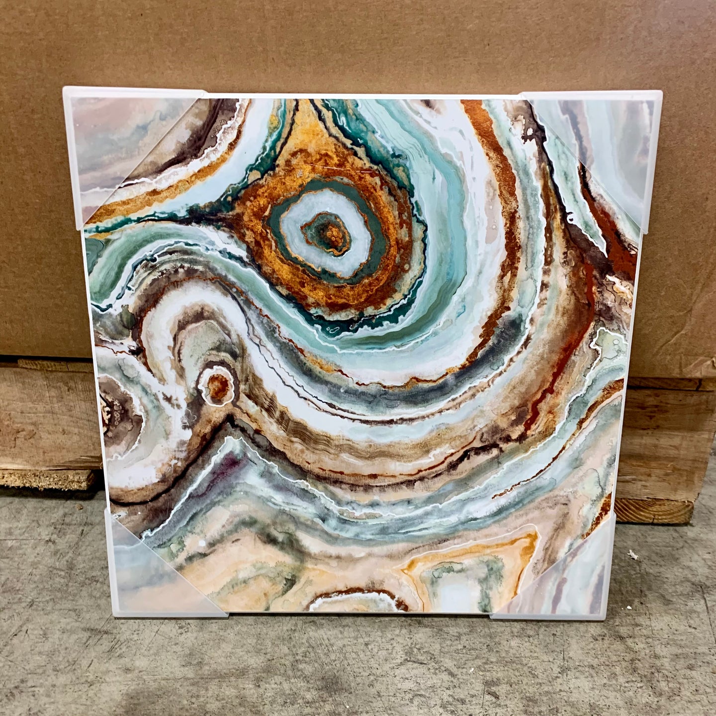 Abstract Agate on Wood