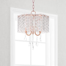Load image into Gallery viewer, Harlyn 3-Light Copper Drum Chandelier with Clear Shade 3118RR

