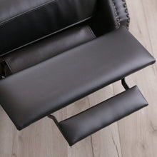 Load image into Gallery viewer, Faux Leather Manual Pushback Recliner Black #612HW
