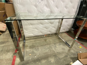 Arciniega Glass Desk Chrome/ Clear