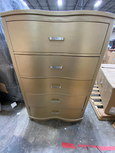 Klingbeil Attractive Bentwood 5 Drawer Dresser Gold