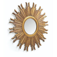 Load image into Gallery viewer, Sole Sunburst 35.5 in. H x 35.5 in. W Gold Round Framed Mirror AS IS (1947RR)
