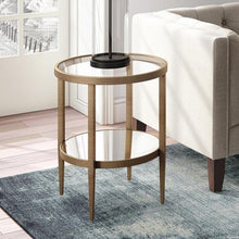 Load image into Gallery viewer, Hera 23.63 in. Antique Brass Mirrored Side Table 5211RR
