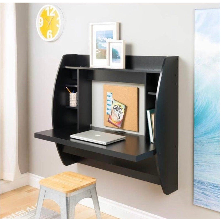 Prepac Floating Computer Desk with Storage - Black - #95CE
