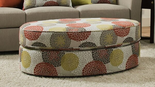 Roulston 46” Oval Floral Cocktail Ottoman #3053