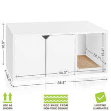 Load image into Gallery viewer, Way Basics Eco-Friendly Enclosed Cat Litter Box White(1845RR)
