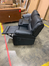 Load image into Gallery viewer, Procida Faux Leather Symmetrical Reclining Corner Sectional Piece Black 892CDR
