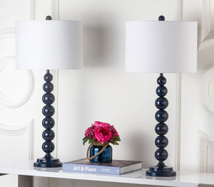 Jenna Navy & Off-White 31.5" Stacked Ball Lamp - Set of 2 #544HW