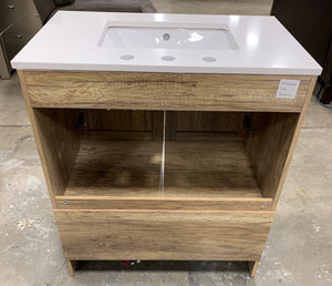 30 inch Single Bathroom Vanity in Natural Oak 922CDR