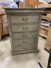 Load image into Gallery viewer, Louis Phillipe 5 Drawer Chest Weathered Gray
