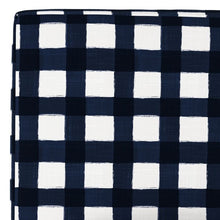 Load image into Gallery viewer, Harper Box Seam Panel Headboard Twin Navy/White Plaid
