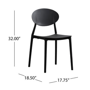 Ayleen Stacking Side Chair Black (Set of 2) #279hw