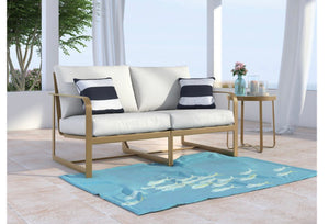Mirabelle Outdoor Sofa in White and French Gold(623)