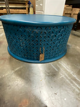 Load image into Gallery viewer, Lorraine Solid Wood Drum Coffee Table Blue
