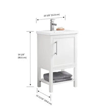 Load image into Gallery viewer, Taylor 20 in. W x 15 in. D x 34 in. H Bath Vanity in White with Ceramic Vanity Top in White with White Basin MRM2452
