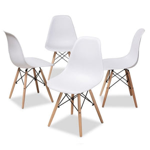 Sydnea Acrylic Wood Leg Dining Chairs White/Natural AS IS(1381)