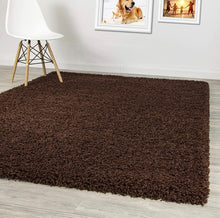 Load image into Gallery viewer, Unique Loom Solid Shag Area Rug Chocolate 4’ x 5’8”(1691RR)
