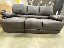 Load image into Gallery viewer, CorLiving Lea Chocolate Brown Faux Leather Reclining Sofa 6440RR
