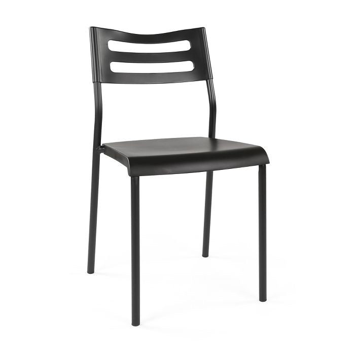 Tot Tutors Plastic Desk Chair with Metal Frame Black(1853RR)
