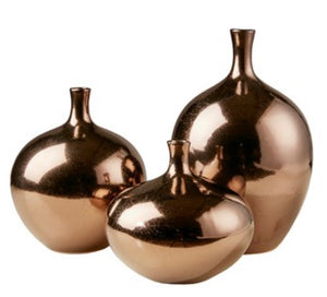 Ansen Metallic 3PC Vase Set in Bronze #159HW