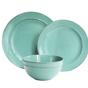 Harwood 12 Piece Dinnerware Set, Service for 4 Teal(260)